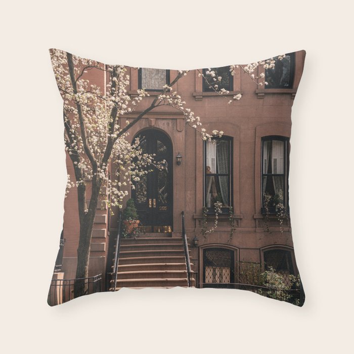 Brooklyn Heights Brownstones 03 Throw Pillow Gallery Image 1