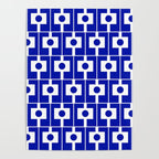 Blue Geometric Mid Century Modern Rektangel Pattern Poster Gallery Image 4