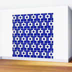 Blue Geometric Mid Century Modern Rektangel Pattern Wall Mural Gallery Image 2
