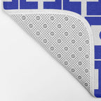 Blue Geometric Mid Century Modern Rektangel Pattern Bath Mat Gallery Image 2