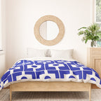 Blue Geometric Mid Century Modern Rektangel Pattern Duvet Cover Gallery Image 3