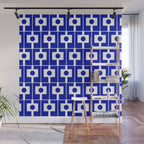 Blue Geometric Mid Century Modern Rektangel Pattern Wall Mural Gallery Image 1