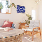 Blue Geometric Mid Century Modern Rektangel Pattern Wall Hanging Gallery Image 2