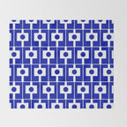 Blue Geometric Mid Century Modern Rektangel Pattern Throw Blanket Gallery Image 2