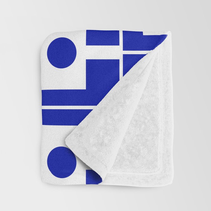 Blue Geometric Mid Century Modern Rektangel Pattern Throw Blanket Gallery Image 3