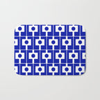 Blue Geometric Mid Century Modern Rektangel Pattern Bath Mat Gallery Image 1