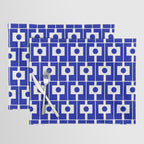 Blue Geometric Mid Century Modern Rektangel Pattern Placemat Gallery Image 1