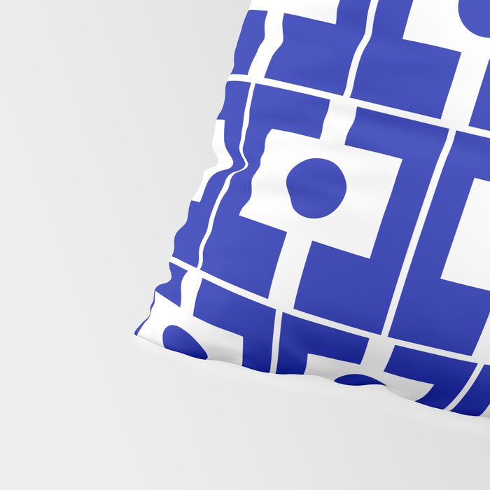 Blue Geometric Mid Century Modern Rektangel Pattern Pillow Sham Gallery Image 4