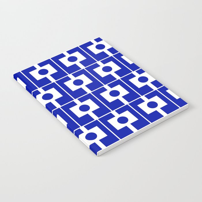 Blue Geometric Mid Century Modern Rektangel Pattern Notebook Gallery Image 2