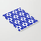 Blue Geometric Mid Century Modern Rektangel Pattern Notebook Gallery Image 2