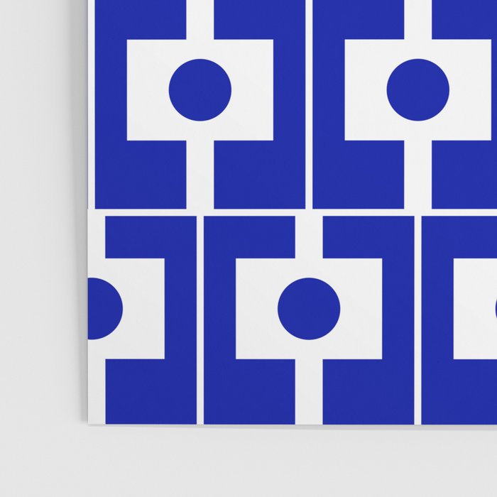 Blue Geometric Mid Century Modern Rektangel Pattern Poster Gallery Image 3