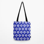 Blue Geometric Mid Century Modern Rektangel Pattern Tote Bag Gallery Image 2