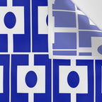 Blue Geometric Mid Century Modern Rektangel Pattern Wall Tapestry Gallery Image 3