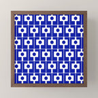 Blue Geometric Mid Century Modern Rektangel Pattern Mini Art Print Gallery Image 2
