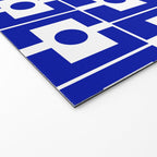 Blue Geometric Mid Century Modern Rektangel Pattern Welcome Mat Gallery Image 2