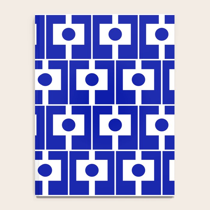 Blue Geometric Mid Century Modern Rektangel Pattern Notebook Gallery Image 4