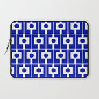 Blue Geometric Mid Century Modern Rektangel Pattern Laptop Sleeve Gallery Image 1