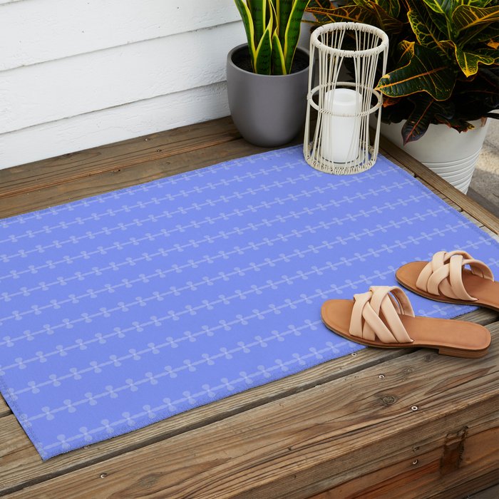 Soft Lavender Petal Pattern Outdoor Rug Gallery Image 2