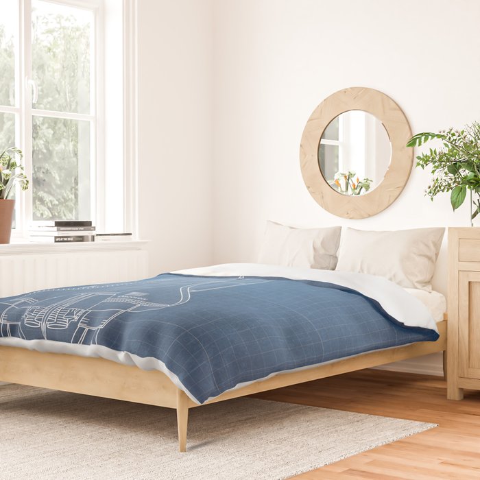 NASA Space Shuttle Blueprint in High Resolution (light blue)  Duvet Cover Gallery Image 2