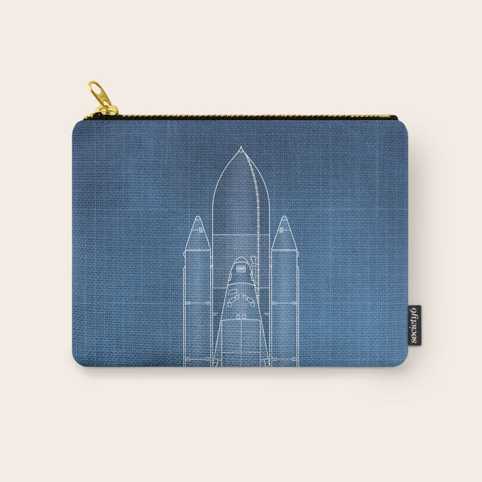 NASA Space Shuttle Blueprint in High Resolution (light blue)  Carry All Pouch Gallery Image 1
