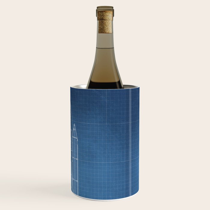 NASA Space Shuttle Blueprint in High Resolution (light blue)  Wine Chiller Gallery Image 3