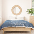 NASA Space Shuttle Blueprint in High Resolution (light blue)  Duvet Cover Gallery Image 3