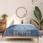 NASA Space Shuttle Blueprint in High Resolution (light blue)  Comforter Gallery Image 3