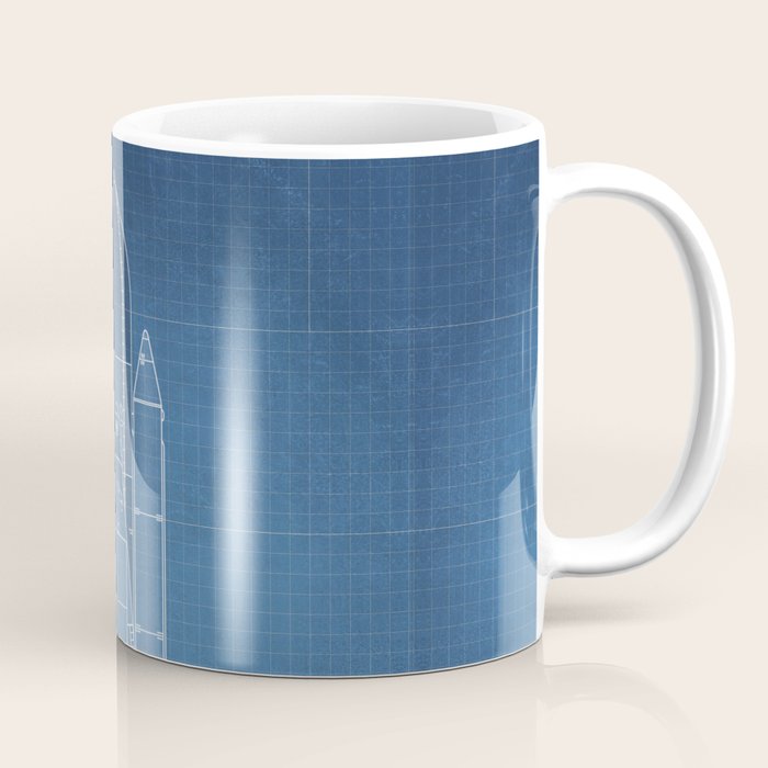 NASA Space Shuttle Blueprint in High Resolution (light blue)  Coffee Mug Gallery Image 1