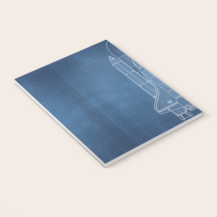 NASA Space Shuttle Blueprint in High Resolution (light blue)  Notebook Gallery Image 3