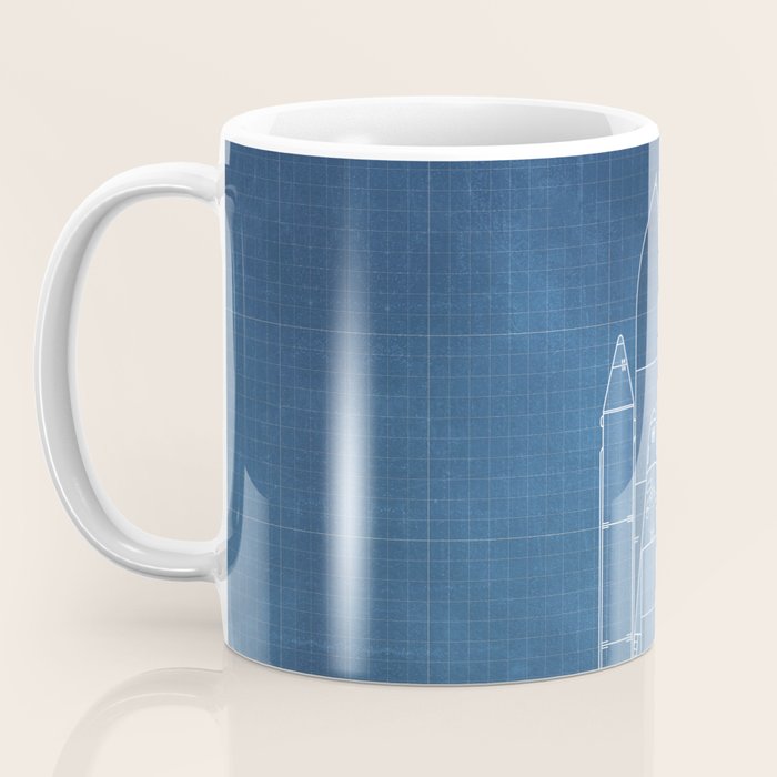 NASA Space Shuttle Blueprint in High Resolution (light blue)  Coffee Mug Gallery Image 3