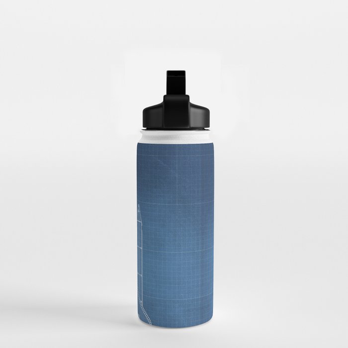 NASA Space Shuttle Blueprint in High Resolution (light blue)  Water Bottle Gallery Image 2