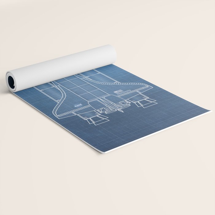 NASA Space Shuttle Blueprint in High Resolution (light blue)  Yoga Mat Gallery Image 2