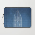 NASA Space Shuttle Blueprint in High Resolution (light blue)  Laptop Sleeve Gallery Image 1