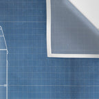 NASA Space Shuttle Blueprint in High Resolution (light blue)  Wall Tapestry Gallery Image 3