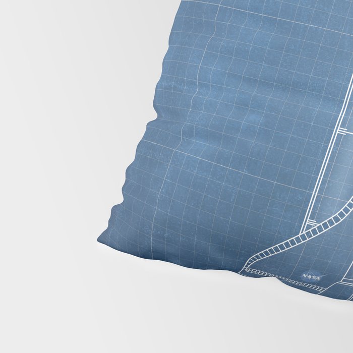 NASA Space Shuttle Blueprint in High Resolution (light blue)  Pillow Sham Gallery Image 4