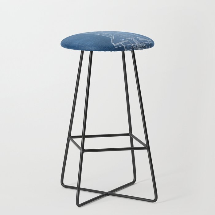 NASA Space Shuttle Blueprint in High Resolution (light blue)  Stool Gallery Image 1