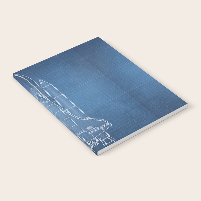 NASA Space Shuttle Blueprint in High Resolution (light blue)  Notebook Gallery Image 2