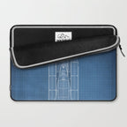 NASA Space Shuttle Blueprint in High Resolution (light blue)  Laptop Sleeve Gallery Image 2