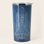 NASA Space Shuttle Blueprint in High Resolution (light blue)  Travel Mug Gallery Image 1