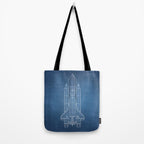 NASA Space Shuttle Blueprint in High Resolution (light blue)  Tote Bag Gallery Image 2