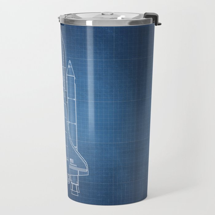 NASA Space Shuttle Blueprint in High Resolution (light blue)  Travel Mug Gallery Image 2