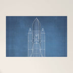 NASA Space Shuttle Blueprint in High Resolution (light blue)  Welcome Mat Gallery Image 1