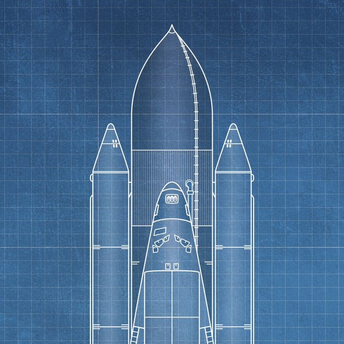 NASA Space Shuttle Blueprint in High Resolution (light blue)  Coffee Mug Gallery Image 2