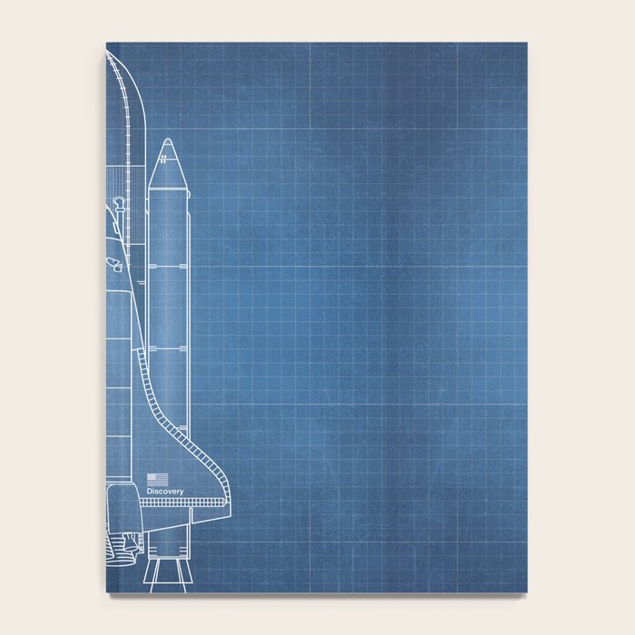 NASA Space Shuttle Blueprint in High Resolution (light blue)  Notebook Gallery Image 4
