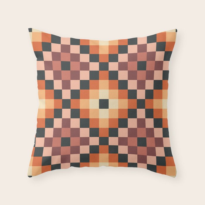 70s color squares pattern  Throw Pillow Gallery Image 6
