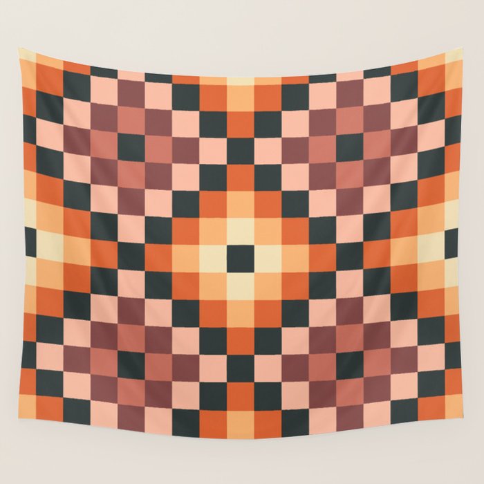 70s color squares pattern  Wall Tapestry Gallery Image 4