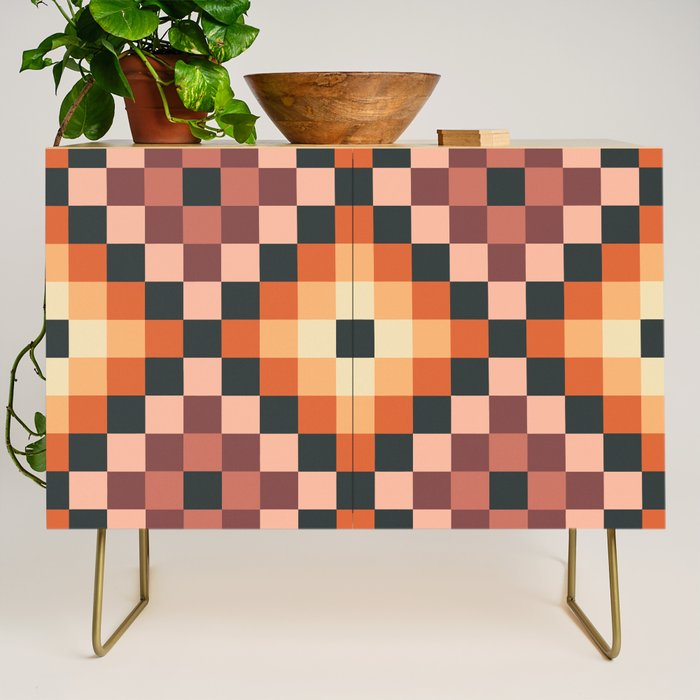 70s color squares pattern  Credenza Gallery Image 1