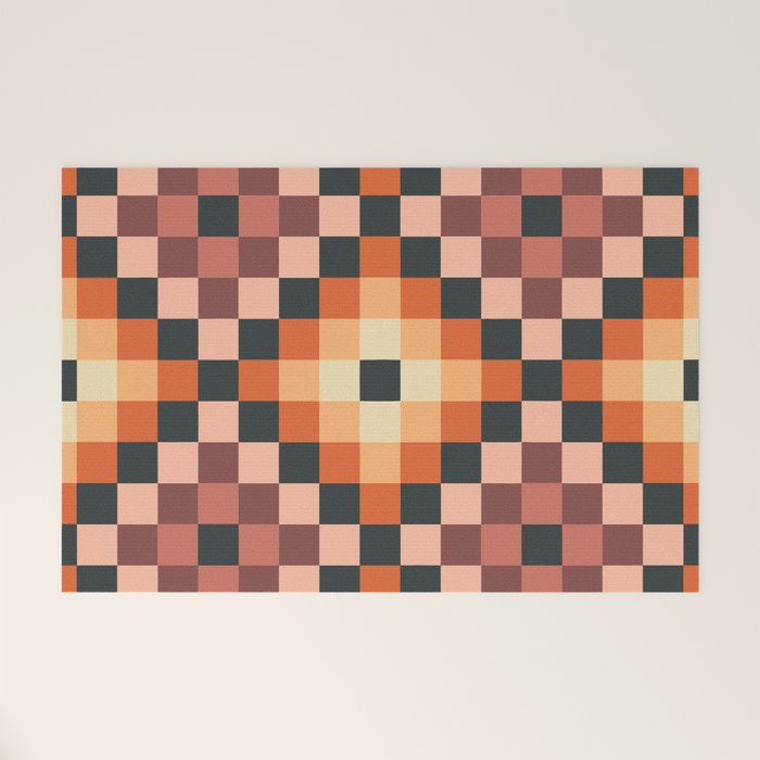 70s color squares pattern  Welcome Mat Gallery Image 1