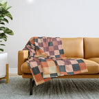 70s color squares pattern  Throw Blanket Gallery Image 1