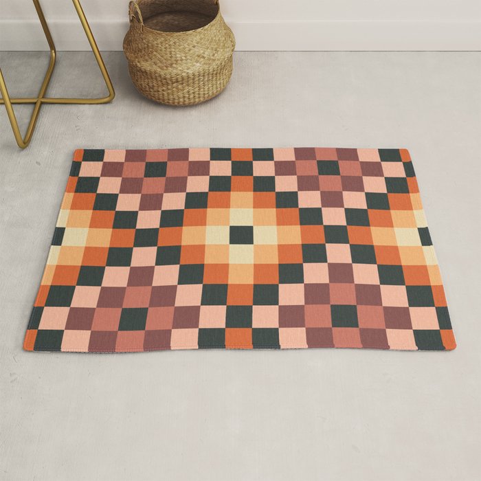 70s color squares pattern  Rug Gallery Image 1